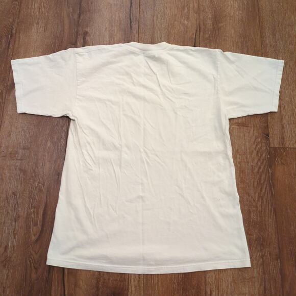 VTG Golden Moment American Goldfinch Bird Adult Medium Shirt Flowers Floral Farm - Picture 7 of 8